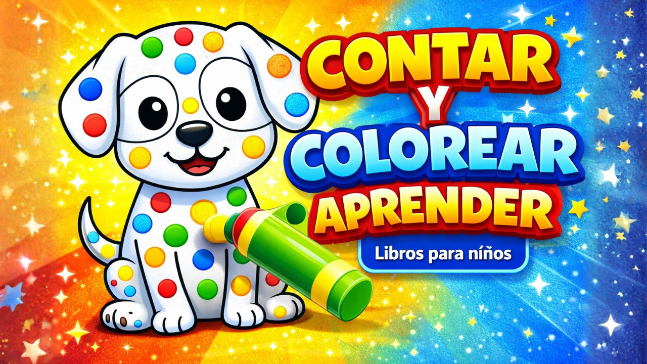 Perrito de puntos coloridos - Contar y Colorear, libros para niños